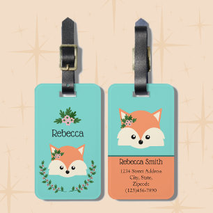 Simple Fox Personalized  Luggage Tag