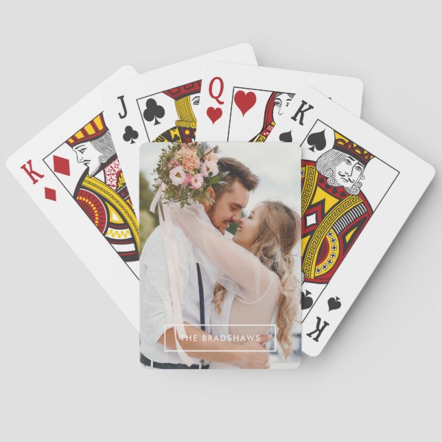 Simple Frame and Custom Photo Poker Cards (Back)