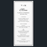 Simple frame black and white wedding menu<br><div class="desc">A wonderful black and white wedding theme design. The color and text can be personalized.</div>