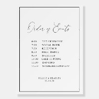 simple frame black and white wedding timeline sign