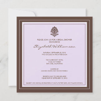 Simple Frame Bridal Shower Invitation (lavender)