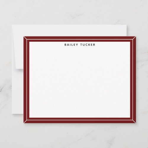 Simple Frame Custom Name Personal or Professional Note Card