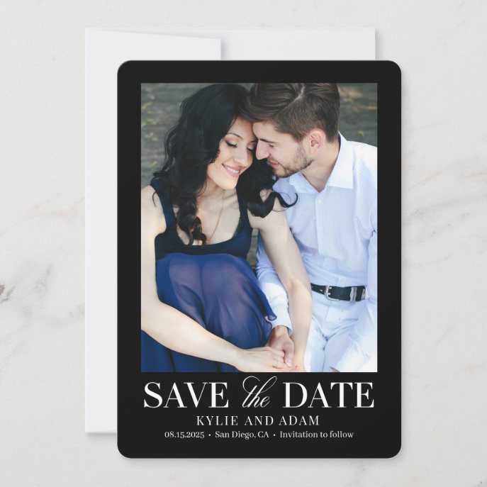 Simple Frame EDITABLE COLOR Save The Date Card