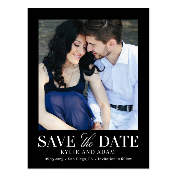 Simple Frame EDITABLE COLOR Save The Date Postcard