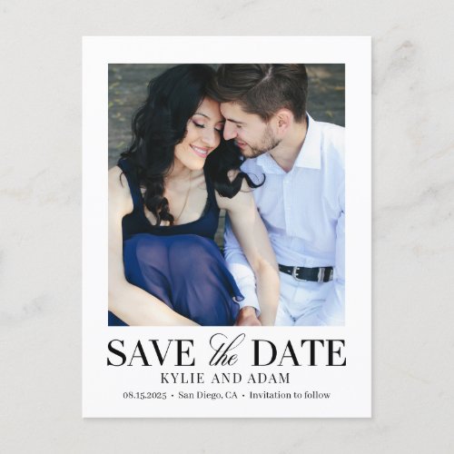 Simple Frame EDITABLE COLOR Save The Date Postcard