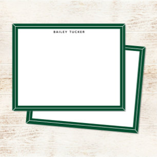 Simple Frame Green & White Personal Professional Note Card