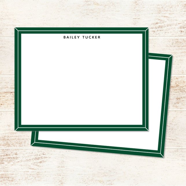 Simple Frame Green & White Personal Professional Note Card (Creator Uploaded)