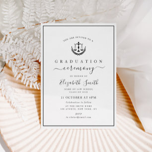 simple frame law school graduation ceremony invitation