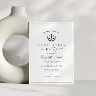 simple frame law school graduation party invitation
