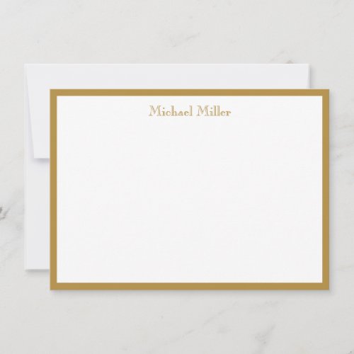 Simple Frame Masculine Gold Note Card