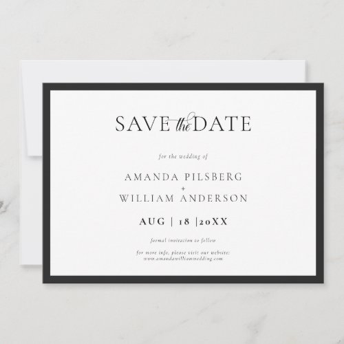 Simple Frame Modern Save The Date Card