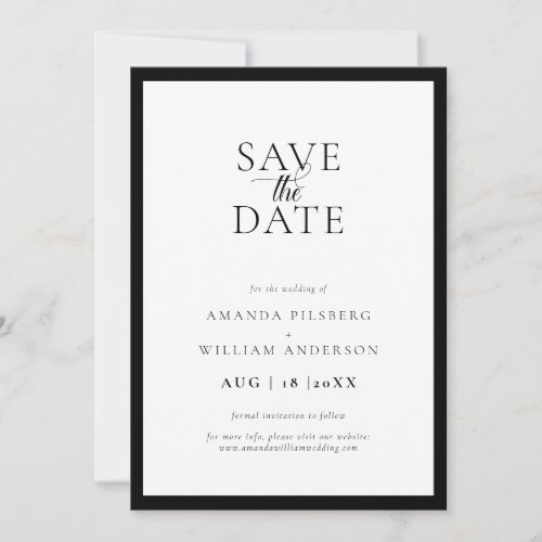 Simple Frame Modern Save The Date Card