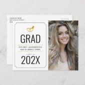 simple frame pharmacy graduation announcement postcard (Front/Back)