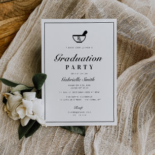 simple frame pharmacy graduation party invitation