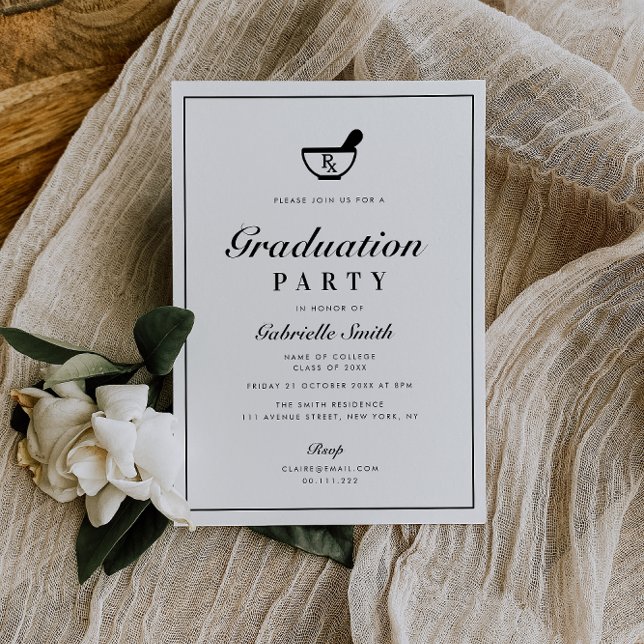 simple frame pharmacy graduation party invitation (Creator Uploaded)