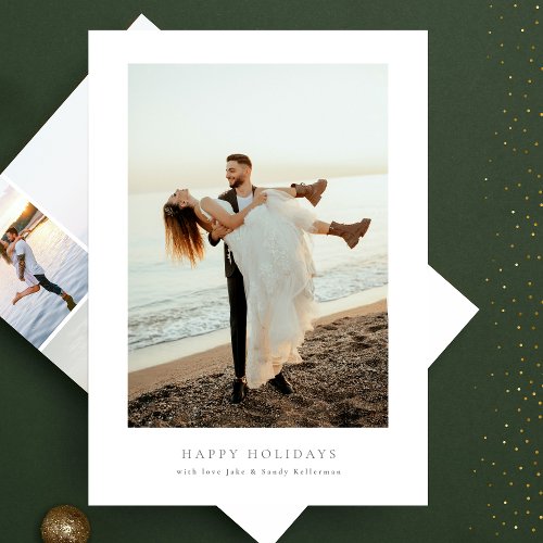 simple frame photo collage merry christmas happy holiday card