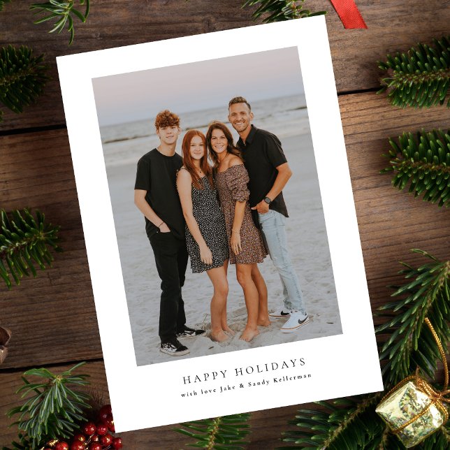 simple framed multi photo merry christmas happy holiday card (Creator Uploaded)