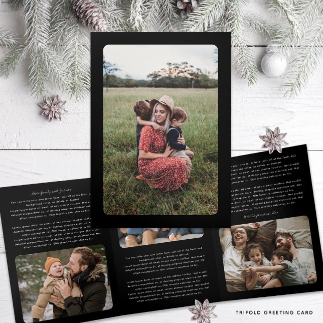 Simple Frames Photo Newsletter  Tri-Fold Holiday Card (Creator Uploaded)