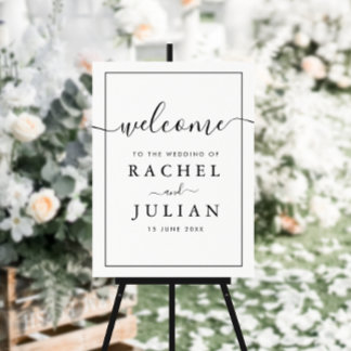 simple framw welcome wedding sign