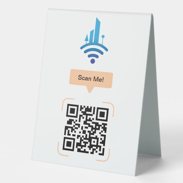 Simple Free Wi-Fi QR Code Table Tent (Front)