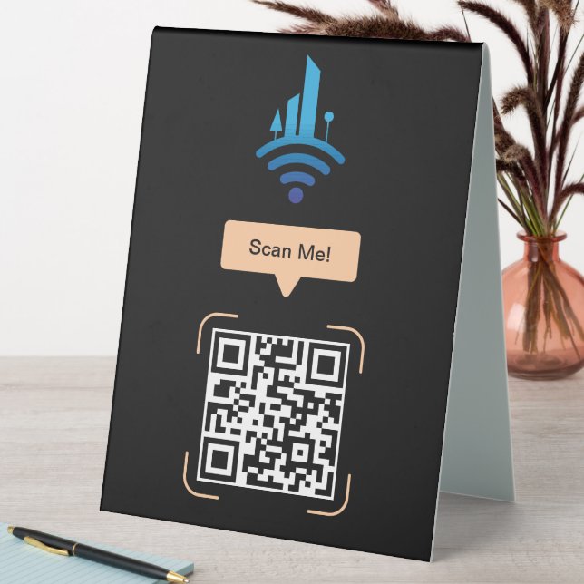 Simple Free Wi-Fi QR Code Table Tent (In SItu (Table))