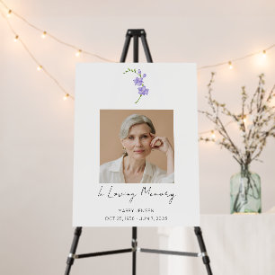 Simple Freesia Memorial Photo Funeral Foam Board