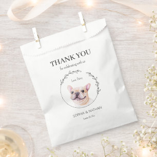 Simple French Bulldog Wedding Thank You Favor Bag