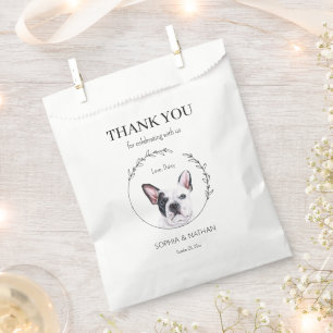 Simple French Bulldog Wedding Thank You Favor Bag