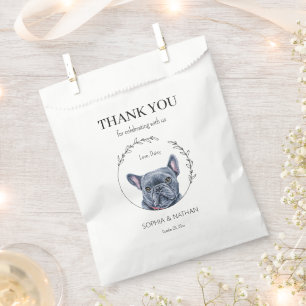 Simple French Bulldog Wedding Thank You Favor Bag