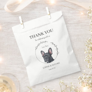 Simple French Bulldog Wedding Thank You Favor Bag