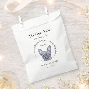 Simple French Bulldog Wedding Thank You Favor Bag