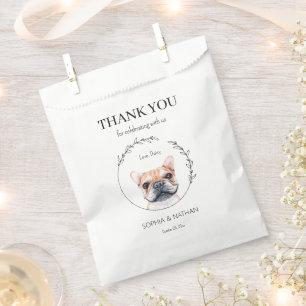 Simple French Bulldog Wedding Thank You Favor Bag