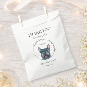 Simple French Bulldog Wedding Thank You Favor Bag