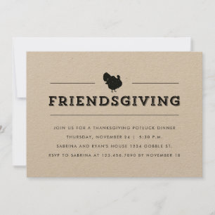 Simple Friendsgiving Dinner Party Invitation