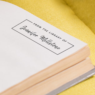 Simple From The Library Of Handwritten Script Name Self-inking Stamp
