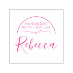 Simple Fuchsia Calligraphy Handmade With Love By Self-inking Stamp at Zazzle