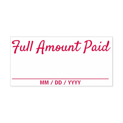 Simple Full Amount Paid Rubber Stamp