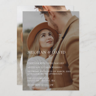 Simple Full Photo Overlay Wedding Invitation