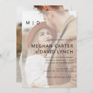 Simple Full Photo Overlay Wedding Invitation