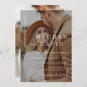 Simple Full Photo Overlay Wedding Invitation