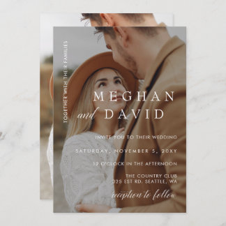 Simple Full Photo Overlay Wedding Invitation