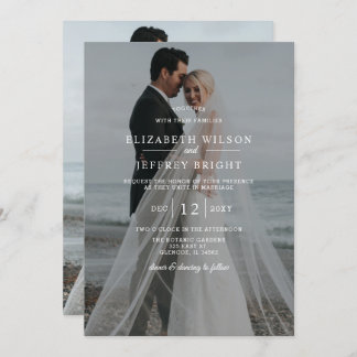 Simple Full Photo Overlay Wedding Invitation