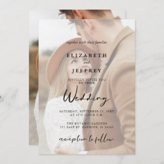 Simple Full Photo Overlay Wedding Invitation