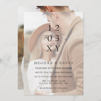 Simple Full Photo Overlay Wedding Invitation