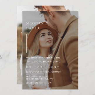 Simple Full Photo Overlay Wedding Invitation