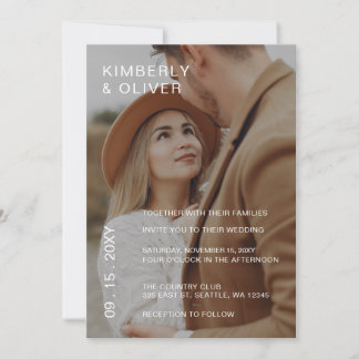 Simple Full Photo Overlay Wedding Invitation