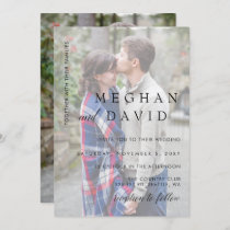 Simple Full Photo Overlay Wedding Invitation