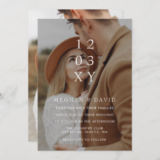 Simple Full Photo Overlay Wedding Invitation