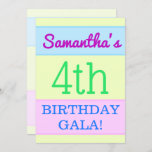 [ Thumbnail: Simple, Fun "4th Birthday Gala!" Invitation ]