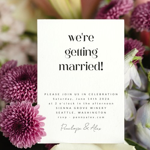 Simple Fun All in One Minimalist Modern Wedding Invitation